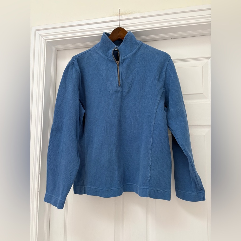 Tommy Bahama Men's Blue Quarter-Zip Pullover Sweater